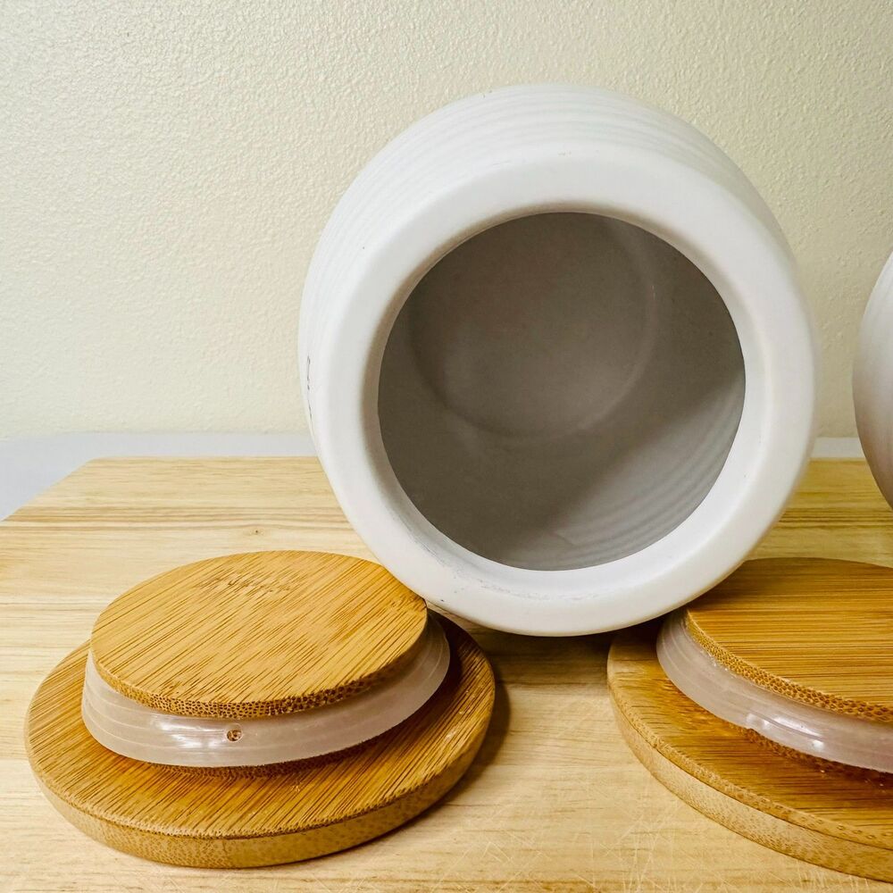 Circo Liquid Lines Tea & Sugar Canisters Bamboo Lids - Picture 7 of 7